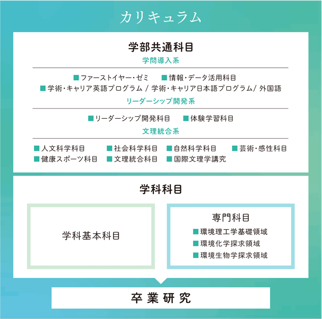 環境理工学科のカリキュラム