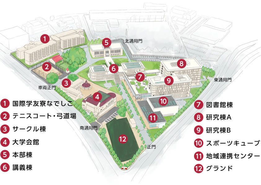 福岡女子大学 構内図